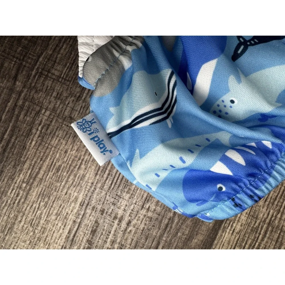 I Play Swim Diapers Ocean Sea Animals Print‎ UPF 50+ Size 24 Months Lot of 2